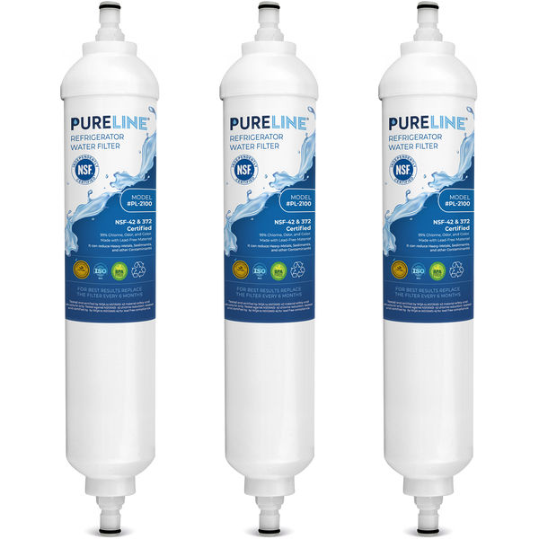 Pureline Replacement for GE GXRTQR Inline Water Filter. (3 Pack)