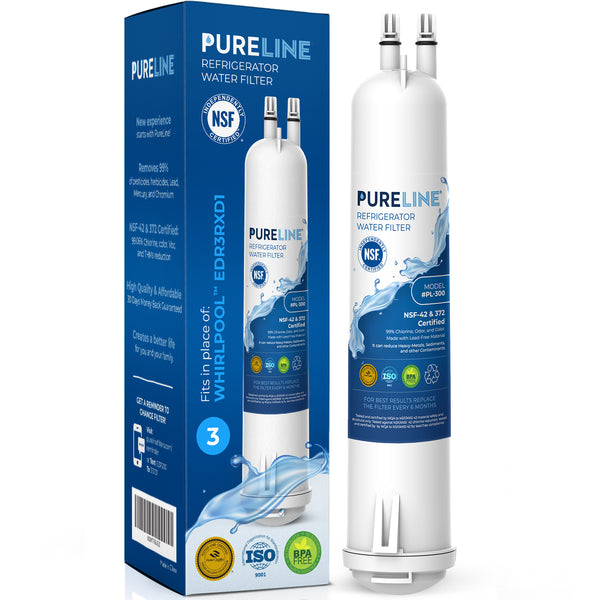 Pureline Replacement for Whirlpool® Everydrop Filter 3, EDR3RXD1, 4396710, 4396841, Kenmore® 46-9083, 46-9030, 46-9030 Refrigerator Water Filter