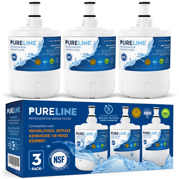 Pureline Replacement for Whirlpool 8171413 and Everydrop EDR8D1 Refrigerator Water Filter.