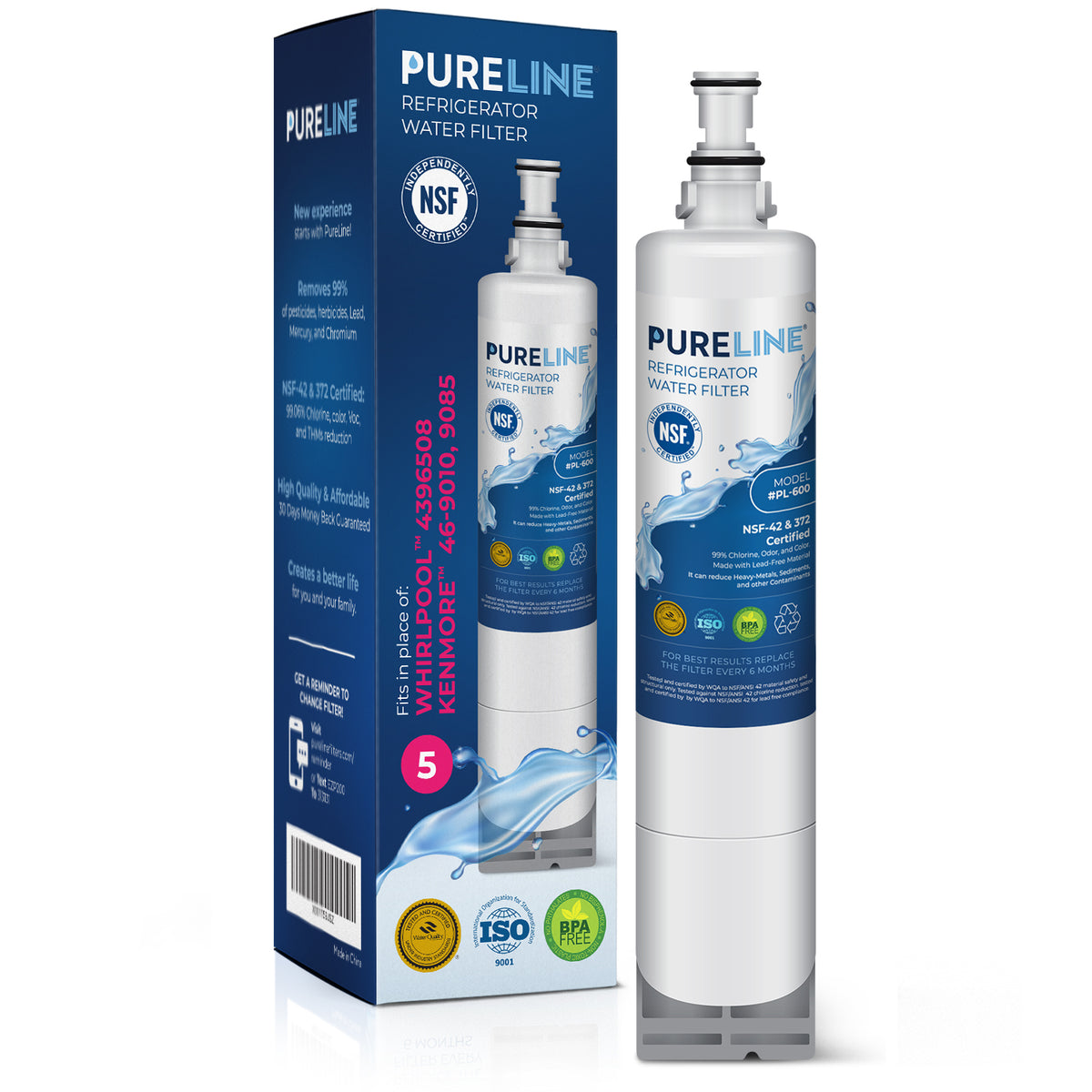 Replacement for for KitchenAid 4396548 Refrigerator Water Filter -  Compatible with with KitchenAid 4396548 Fridge Water Filter Cartridge