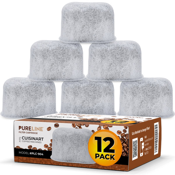 Pureline Replacement for Cuisinart Coffee Machine Water Filters. Universal Fit for Cuisinart Coffee Machines and Most Cuisinart Brewers. (12 Pack)