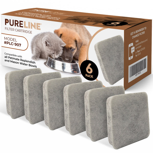 PureLine Replacement for  Petmate Replendish Charcoal Water Filter. (6 Pack)