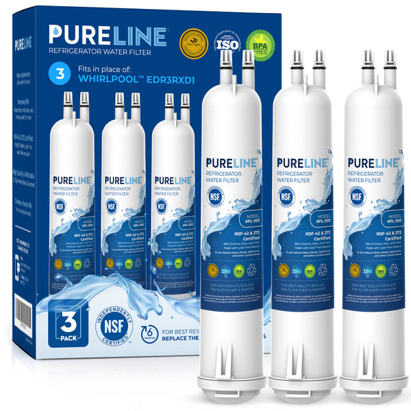 Pureline Replacement for Whirlpool® Everydrop Filter 3, EDR3RXD1, 4396710, 4396841, Kenmore® 46-9083, 46-9030, 46-9030 Refrigerator Water Filter
