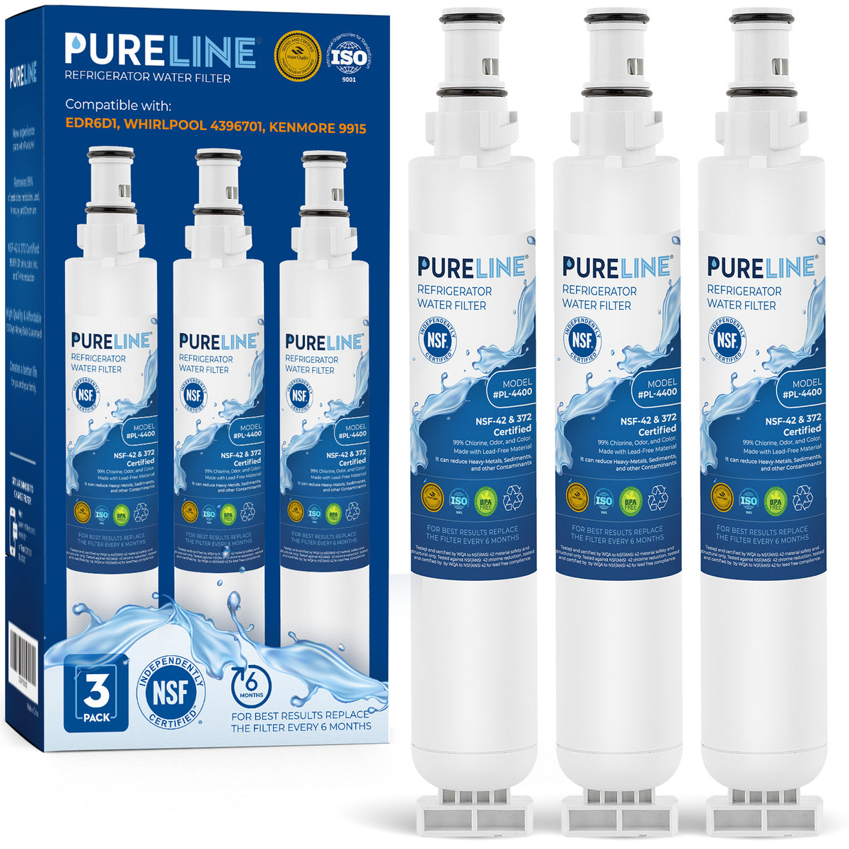 Pureline Replacement for Everydrop Filter 6, Whirlpool EDR6D1, Kenmore ...