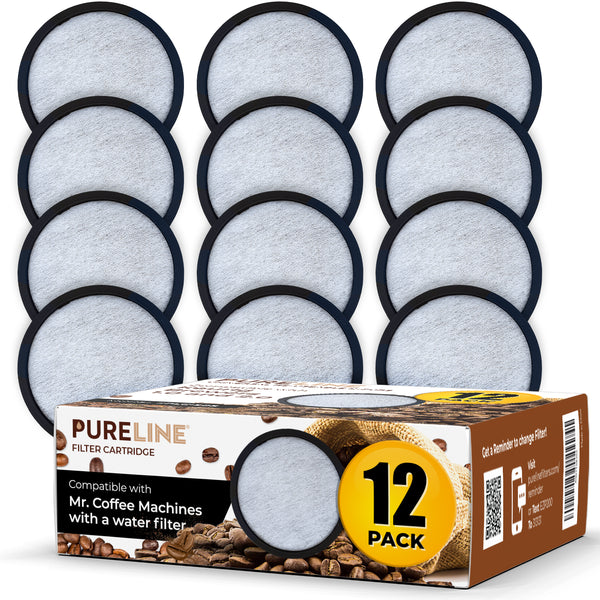 Pureline Replacement for Mr. Coffee Charcoal Water Filters. Universal Fit for Mr. Coffee Machines.