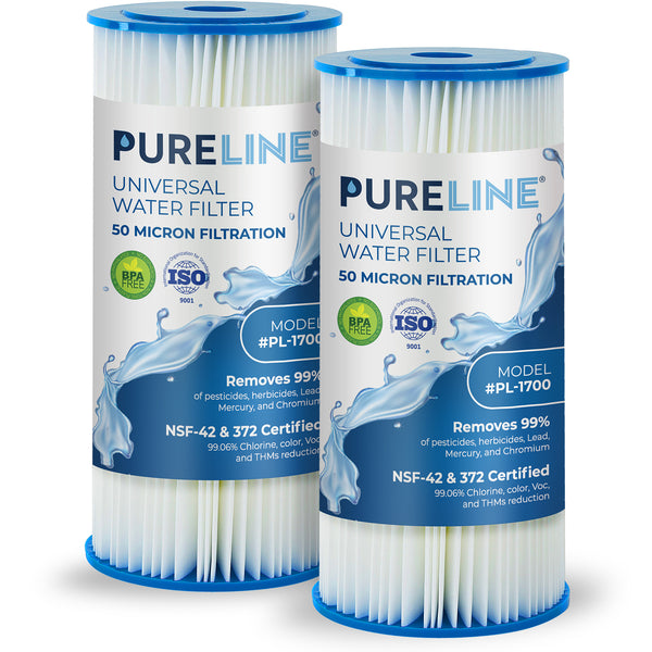 Pureline 10" x 4.5" Whole House Sediment Water Filter Replacement Cartridge Replacement for Whirlpool WHKF-GD25BB and many more models. (2 Pack)