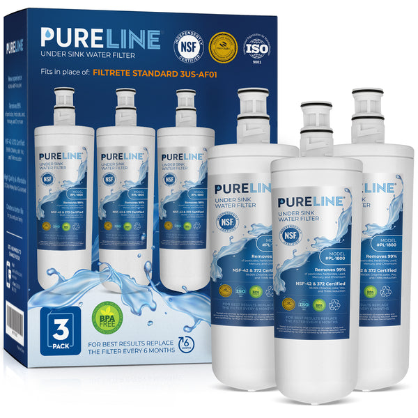 Purline Replacement for Filtrete 3US-AF01 Under Sink Water Filter. (3 Pack)