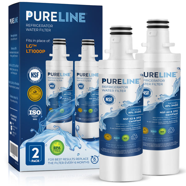 Pureline Replacement for LG LT1000P and Kenmore 46-9980, 9980, ADQ74793502 Water Filter Replacement. (3 Pack)