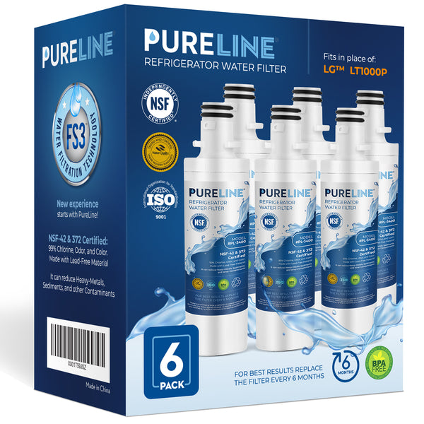 Pureline Replacement for LG LT1000P and Kenmore 46-9980, 9980, ADQ74793502 Water Filter Replacement. (3 Pack)