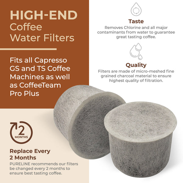 Pureline Replacement for Capresso Coffee Machine Water Filter. Compatible for most Capresso Coffee Brewers and Coffee Machines.